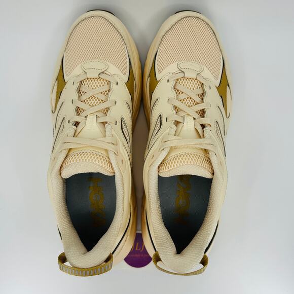 Hoka One One Men's Clifton L Athletics Leather Sneakers Vanilla/Wheat Size 11 - Picture 9 of 11